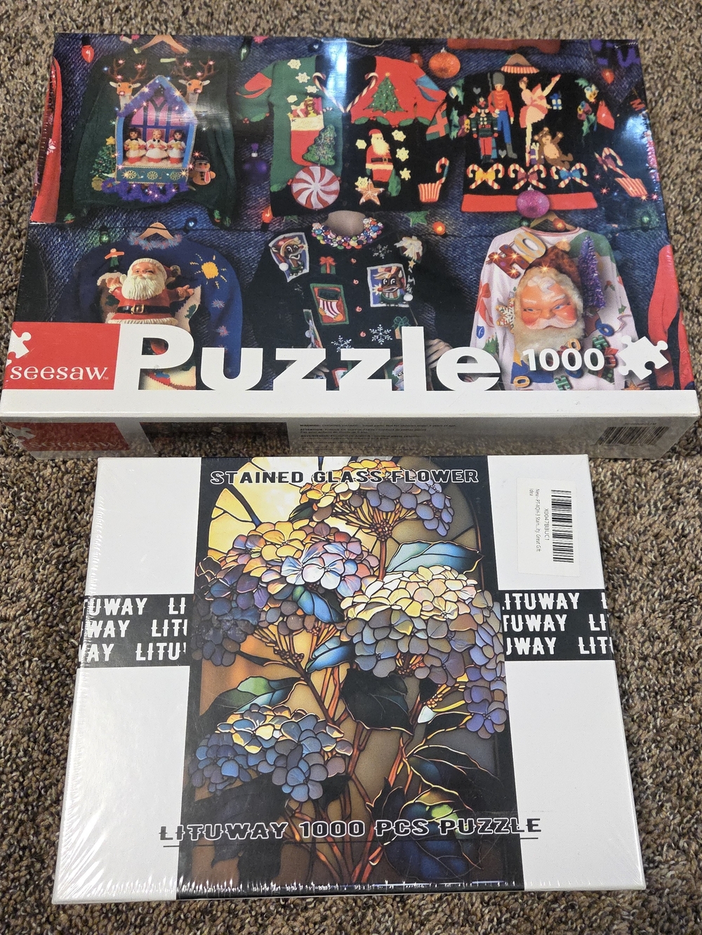 (4) 1000-Piece Puzzles, 2 Sealed/NIP - Multicolor